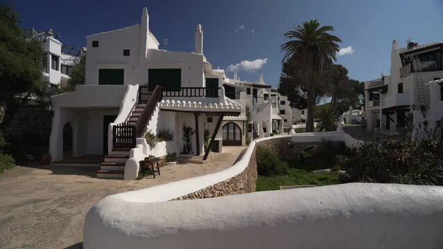 Whitewashed houses in Binibeca Vell, Binibeca Vell, Menorca, Balearic Islands