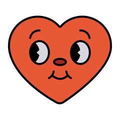 heart cartoon retro character