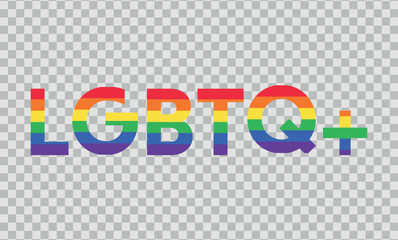 LGBTQ+ Typorgraphy design on isolated background. EP10 Vector illüstration