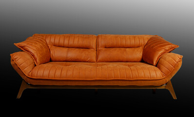 Orange colored sofa stock photo stock photo