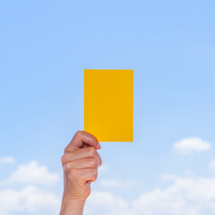a yellow card for a soccer