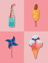 four carnival fair icons