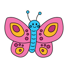 butterfly cartoon retro character