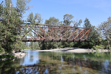 Whipple-Truss-Eisenbahnbr&uuml;cke in Duncan