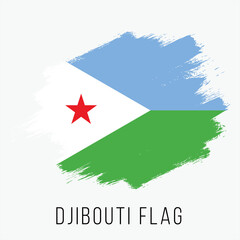 Djibouti Vector Flag. Djibouti Flag for Independence Day. Grunge Djibouti Flag. Djibouti Flag with Grunge Texture. Vector Template.