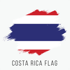 Costa Rica Vector Flag. Costa Rica Flag for Independence Day. Grunge Costa Rica Flag. Costa Rica Flag with Grunge Texture. Vector Template.