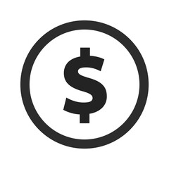 Vector dollar bank note and coin, icon illustrations and vector