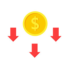 The value of money rising and decreasing, for mobile concepts and web designs Business, simple icon stable, symbols,rise and fall of the dollar rate,dollar exchange rate,flat sign,illustration vector