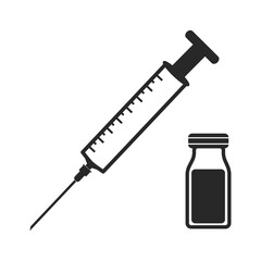 Virus pandemic injection virus cartoon illustration, vaccine medicine, syringe, treatment disease, vaccine icon line flat vector illustration