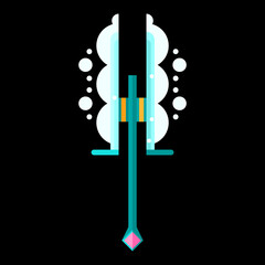 Abstract Flat Battleaxe Weapon War Logo Vector Design Style Icon Symbol Sign For Games