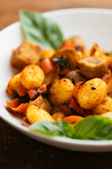 Gnocchi with Vegan Sausages and Bell Peppers
