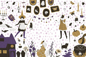 Magic vintage Halloween fall season