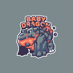 Baby Dragon Mascot Logo Template