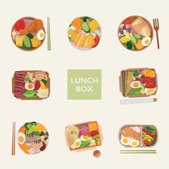 Healthy Bento Box Illustration