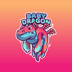 Baby Dragon Mascot Logo Template