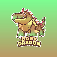 Baby Dragon Mascot Logo Template