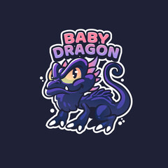 Baby Dragon Mascot Logo Template