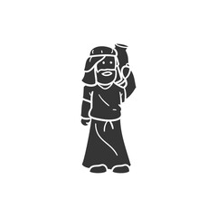 Water Carrier Icon Silhouette Illustration. Nativity Vector Graphic Pictogram Symbol Clip Art. Doodle Sketch Black Sign.