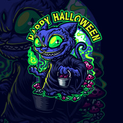Horror Halloween Mascot Logo Template