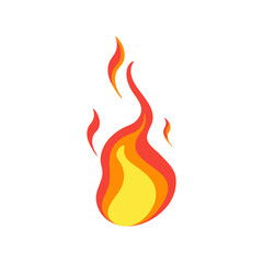 Cartoon fire flame, fire ignition with flame, hot fire explosion flame heat danger flames, red and orange flames Collection of hot flame elements, energy vector concept © StockBURIN