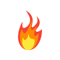 Cartoon fire flame, fire ignition with flame, hot fire explosion flame heat danger flames, red and orange flames Collection of hot flame elements, energy vector concept