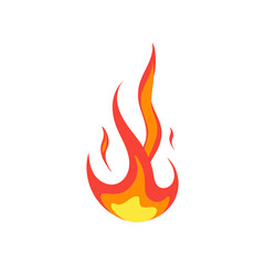 Cartoon fire flame, fire ignition with flame, hot fire explosion flame heat danger flames, red and orange flames Collection of hot flame elements, energy vector concept