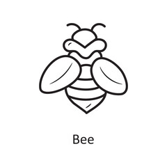 Bee vector Outline Icon Design illustration. Nature Symbol on White background EPS 10 File