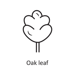Oak leaf vector Outline Icon Design illustration. Nature Symbol on White background EPS 10 File