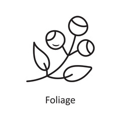 Foliage vector Outline Icon Design illustration. Nature Symbol on White background EPS 10 File