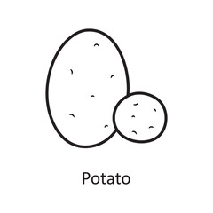Potato vector Outline Icon Design illustration. Nature Symbol on White background EPS 10 File