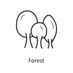 Forest vector Outline Icon Design illustration. Nature Symbol on White background EPS 10 File