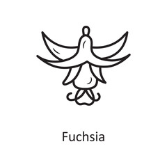Fuchsia vector Outline Icon Design illustration. Nature Symbol on White background EPS 10 File