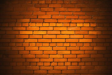 Fototapeta na wymiar The background of an old wall with a red brick masonry vignette on the sides. The wall of the building.