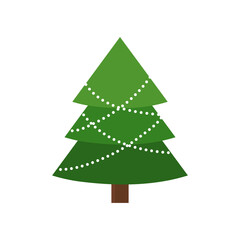 Vector set of cartoon Christmas trees