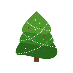 Vector set of cartoon Christmas trees