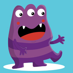 Stripped monste with three eyes illustration