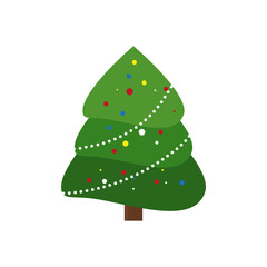 Vector set of cartoon Christmas trees