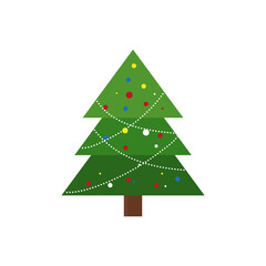 Vector set of cartoon Christmas trees