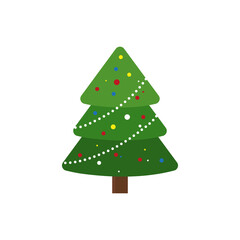 Fototapeta premium Vector set of cartoon Christmas trees
