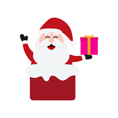 Santa Clauses set for christmas,Collection of Christmas Santa Claus. Merry christmas, Merry christmas santa claus with many gifts and merry christmas snowy.vector illustration and icon