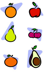 set of fruits and vegetables