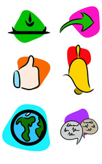 Social media illustration icons