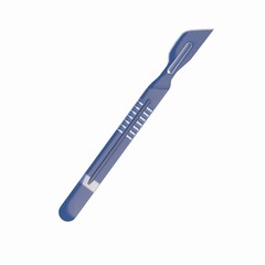 SURGERY TOOL DEVICE FOR PERFORMING SPECIFIC ACTIONS DURING SURGERY ISOLATED ON WHITE PLAIN BACKGROUND