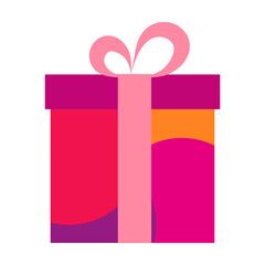 Happy birthday party, birthday party, colorful gift box at party, flat vector illustration and icon