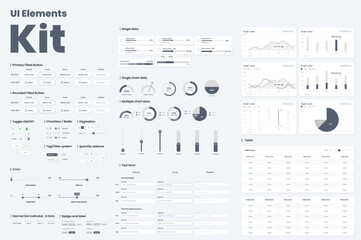 UI Graph and charts Kit elements for mobile or website  - obrazy, fototapety, plakaty