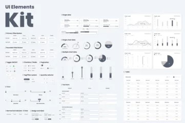 Fotobehang UI Graph and charts Kit elements for mobile or website  © G.Ratthawit