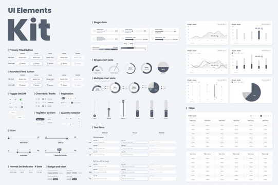 UI Graph and charts Kit elements for mobile or website 