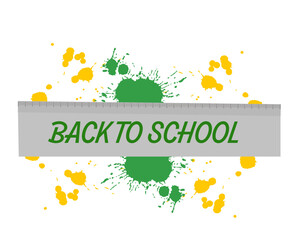 Back to school concept with ruler isolated on white background. New education season idea with editable text message.	