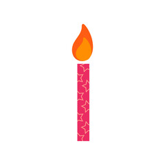 Happy birthday, birthday party, birthday candles colorful flat vector illustration and icon