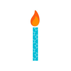 Happy birthday, birthday party, birthday candles colorful flat vector illustration and icon